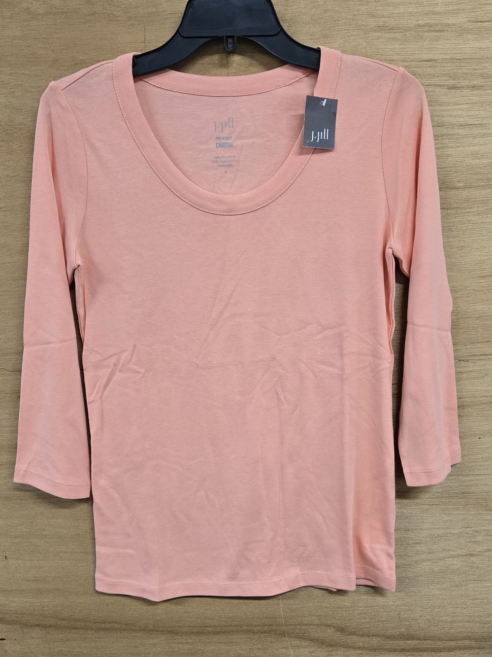 (3) J. Jill Scoop Neck Pima Cotton Ballet Sleeve Shirts Grapefruit-sunshine-oliv - Picture 4 of 10
